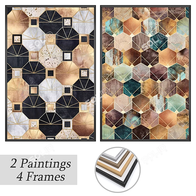 Artwork Bundle with Versatile Frames 3D model image 1