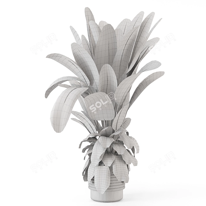 Rusty Concrete Pot Indoor Plants 3D model image 6