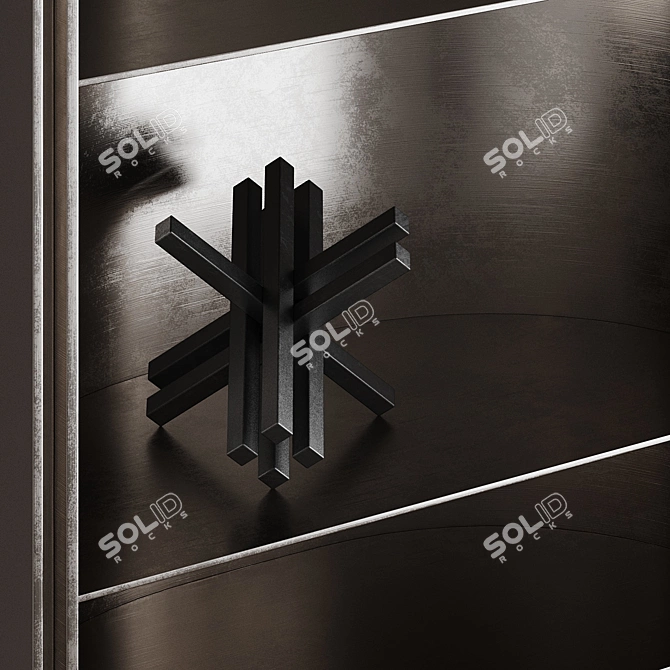 Metal Modular Shelf with Decor 3D model image 5