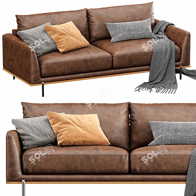 Modern Sofa 3D Model Kit 3D model image 2