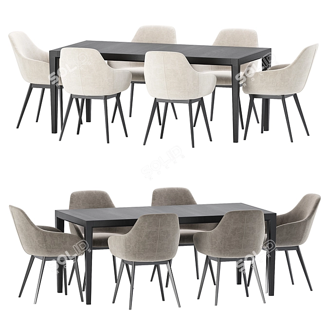 Modern Dining Set Furniture Collection 3D model image 1