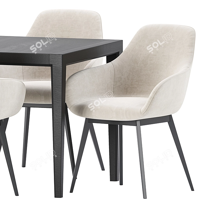 Modern Dining Set Furniture Collection 3D model image 2