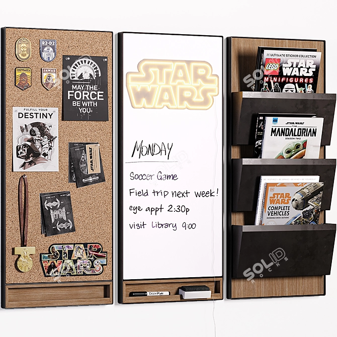 Pottery Barn Teen Corkboard Set 3D model image 1