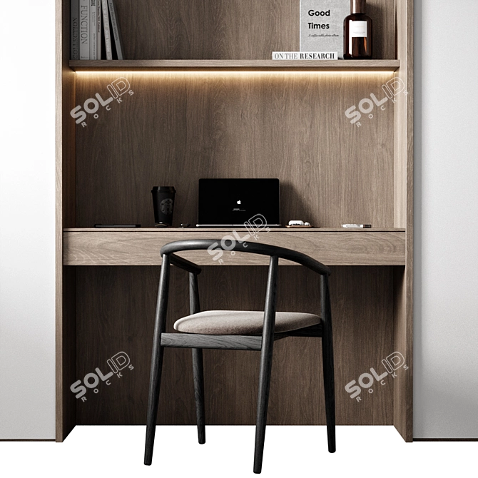 Modern Office Desk Set 3D model image 4