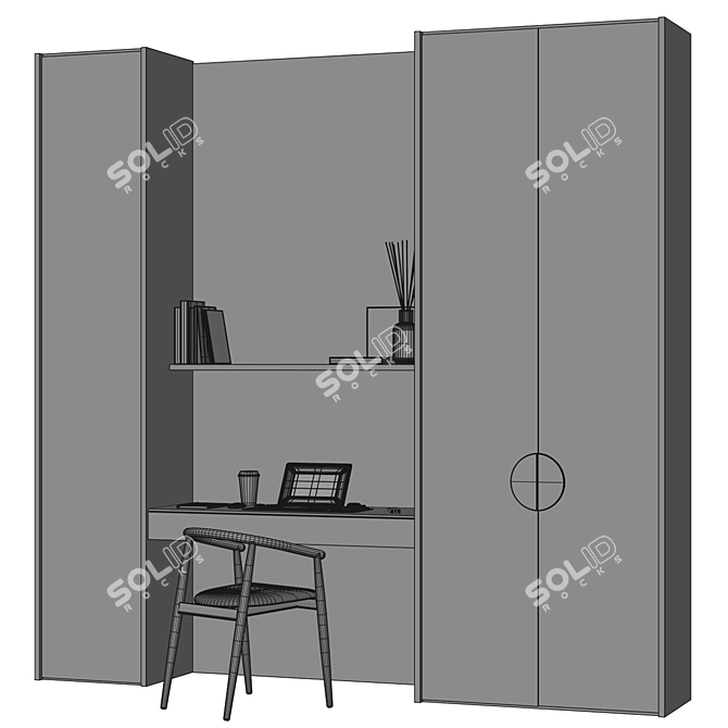 Modern Office Desk Set 3D model image 7