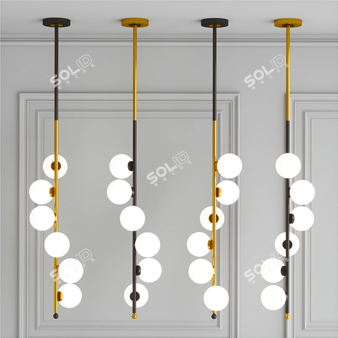 Sleek Spiral Pendant Light 3D model image 2