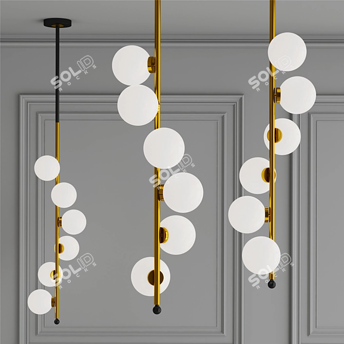 Sleek Spiral Pendant Light 3D model image 4