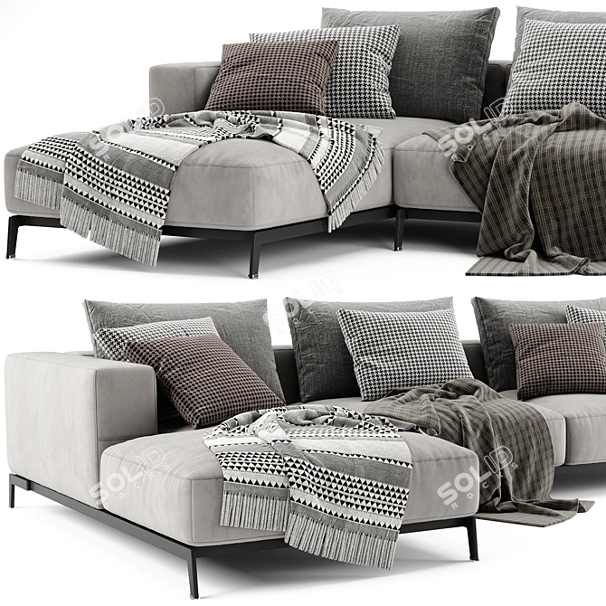 Flexform Ettore Chaise Longue 3: Versatile Vray Sofa 3D model image 4