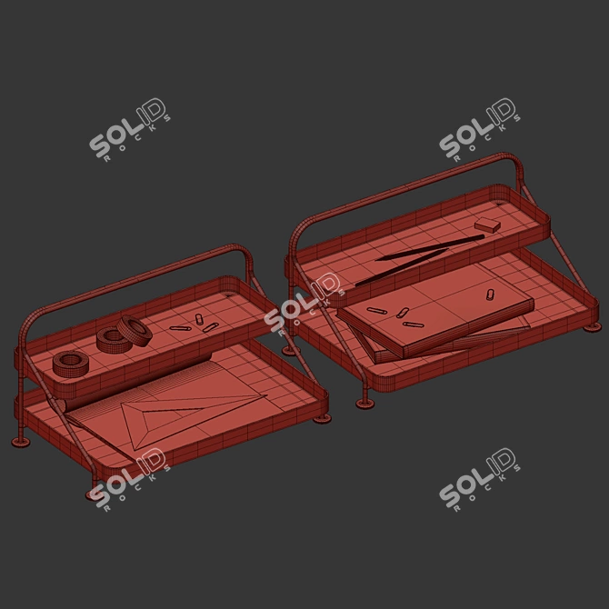 Minimalist Light Grey Paper Tray 3D model image 3