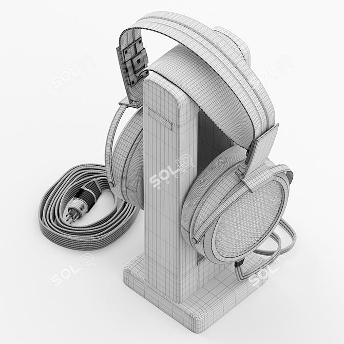 Luxury Open-Back Electrostatic Headphones 3D model image 7