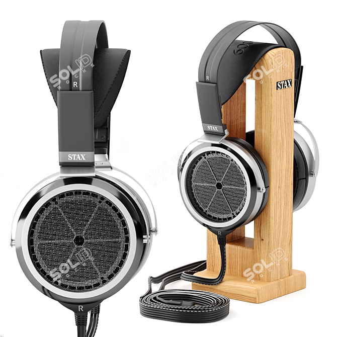 Luxury Open-Back Electrostatic Headphones 3D model image 8