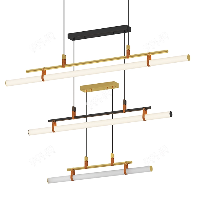  Sleek Minimalist Linear Pendant Light 3D model image 1