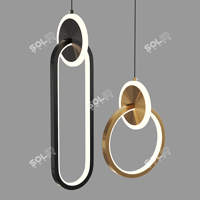 Halo Disk Pendant Light 3D model image 3