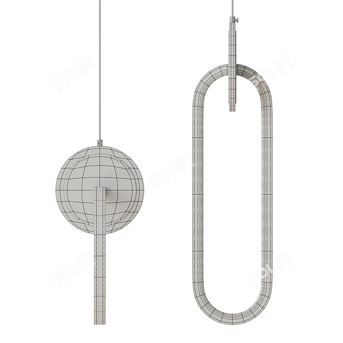 Halo Disk Pendant Light 3D model image 5