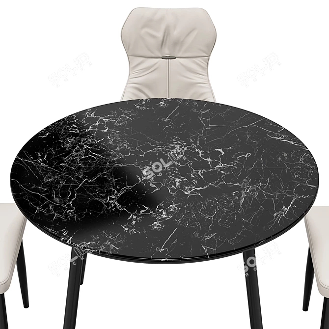 Trendy Neli Dining Chair and Clovis Table 3D model image 2