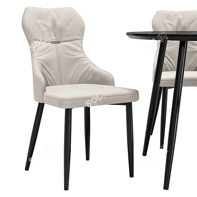 Trendy Neli Dining Chair and Clovis Table 3D model image 3