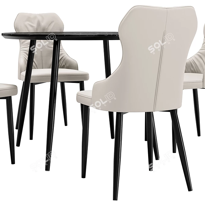 Trendy Neli Dining Chair and Clovis Table 3D model image 4