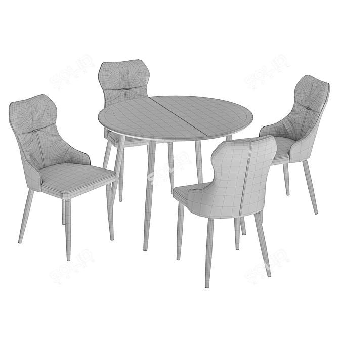 Trendy Neli Dining Chair and Clovis Table 3D model image 5