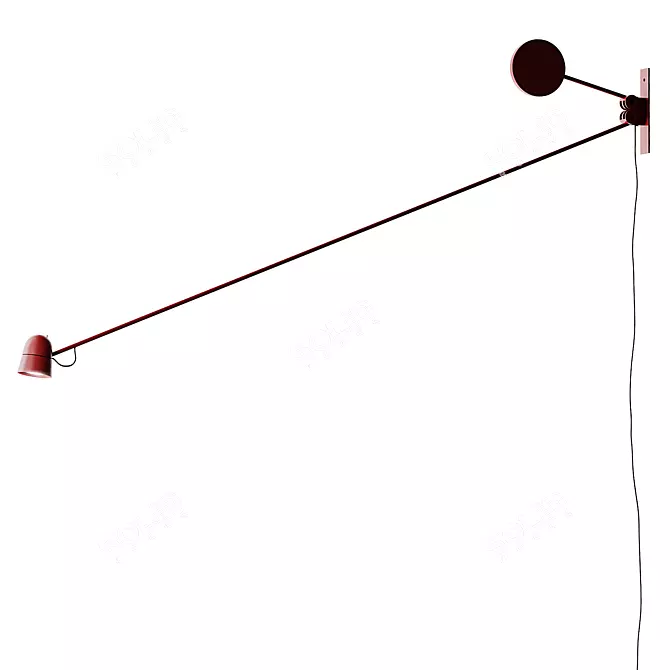 Adjustable LED Wall Lamp, Counterbalance 3D model image 3