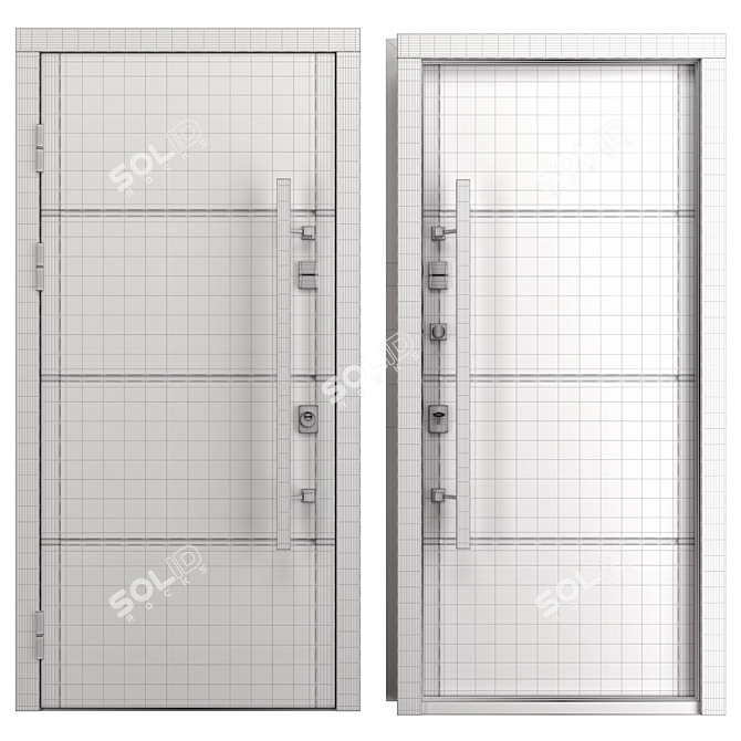 Creo_311 Aluminum Entry Door 3D model image 4