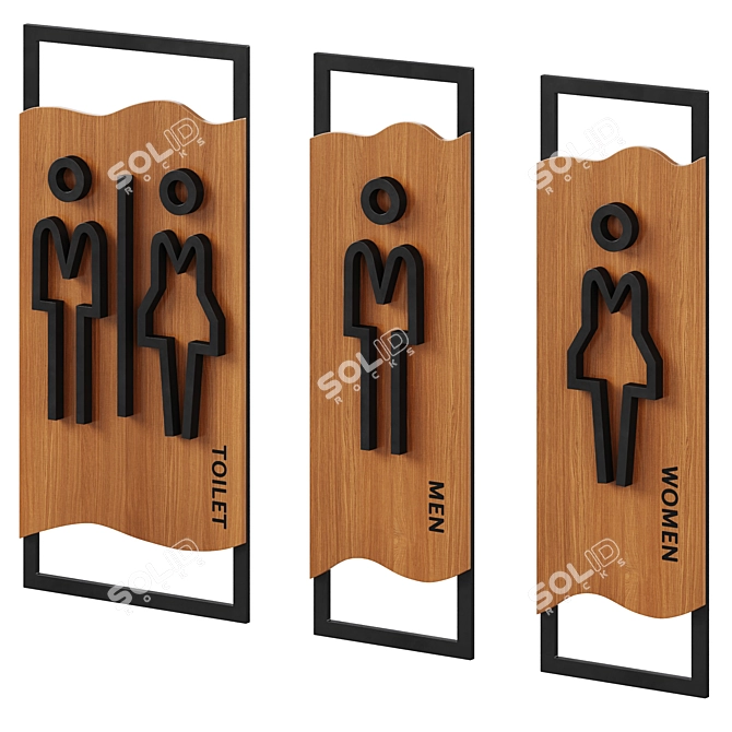 Etsy Bathroom Door Signs 3D model image 5