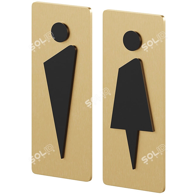 Etsy Bathroom Door Signs 3D model image 6