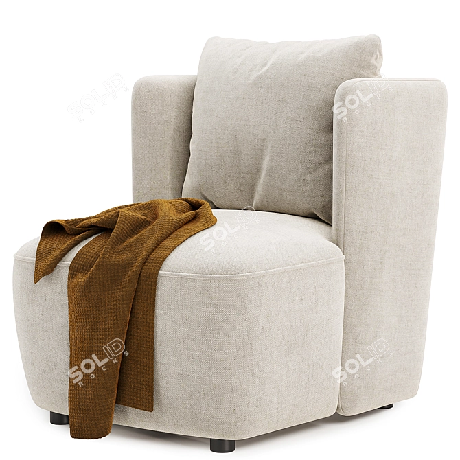 Elvina Fabric Armchair - 3 Color Options 3D model image 4