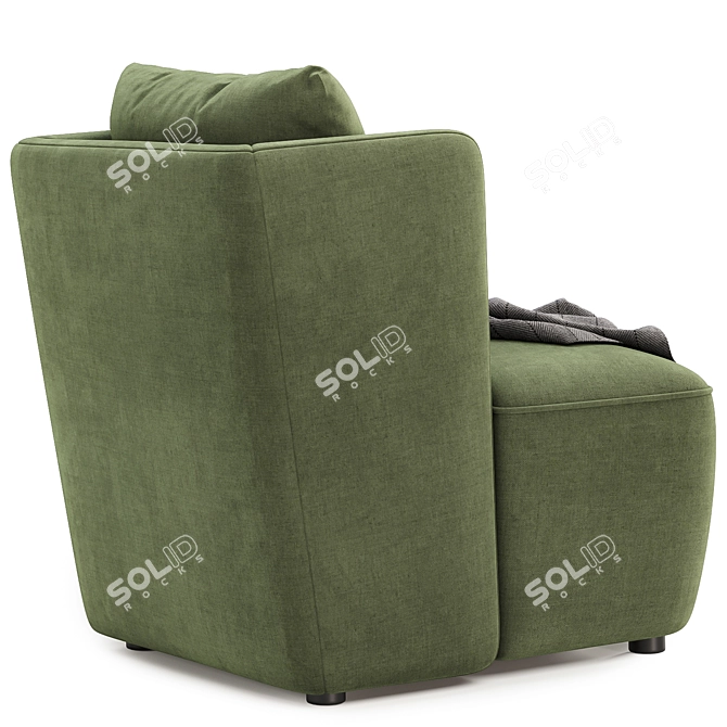 Elvina Fabric Armchair - 3 Color Options 3D model image 5