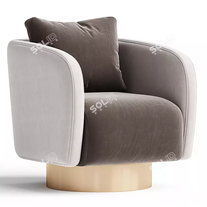 Elegant HER Armchair by Stylish Club 3D model image 1