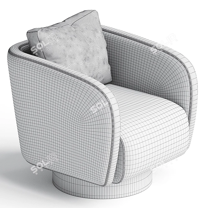 Elegant HER Armchair by Stylish Club 3D model image 3