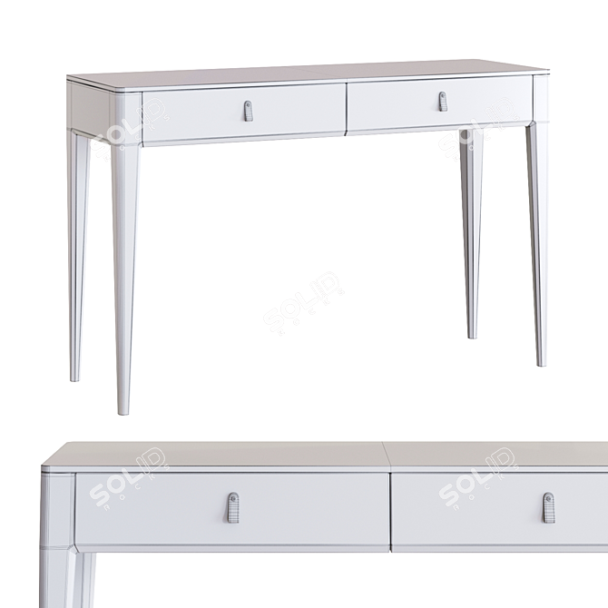 Modern Console Table with Leather Handles 3D model image 2