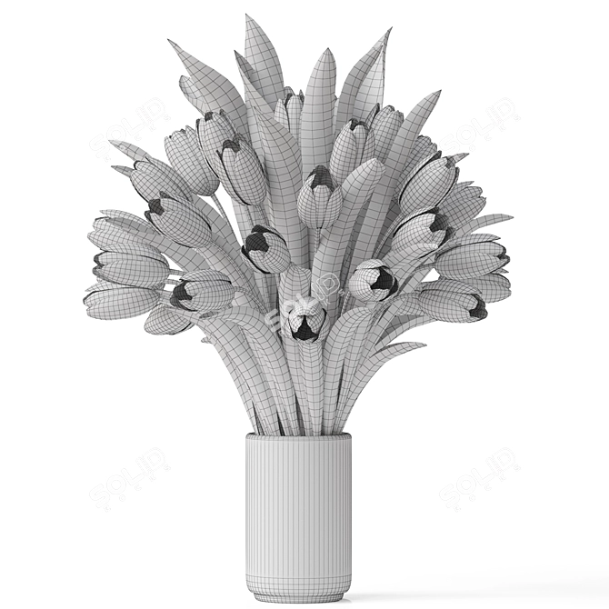 Elegant Floral Bouquet Model 3D model image 4