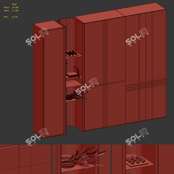 Glowe Decor Wardrobe with Unique Accents 3D model image 7