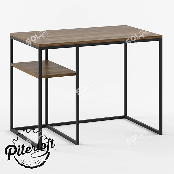 Industrial Loft Work Desk 3D model image 1