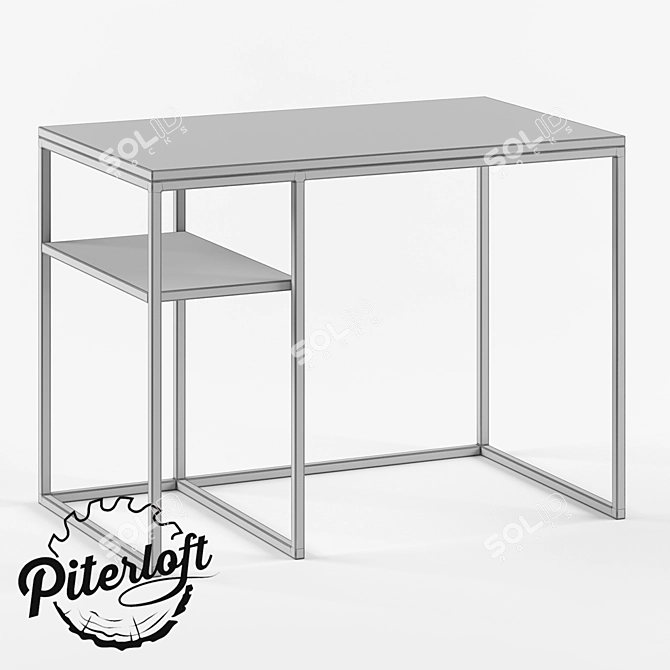 Industrial Loft Work Desk 3D model image 2