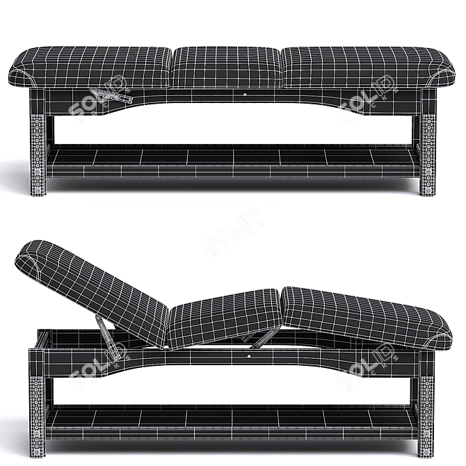 Title: Luxury Massage Bed 3D Model 3D model image 2