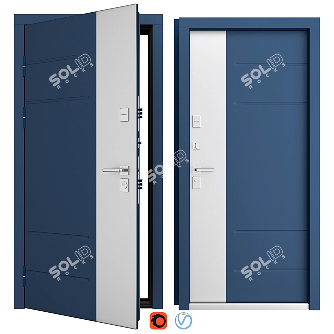 Aluminum Creo_315 (WISNIOWSKI) Entry Door 3D model image 1