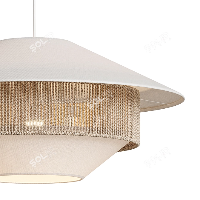 Woven Mixed Pendant Light Elm 3D model image 2