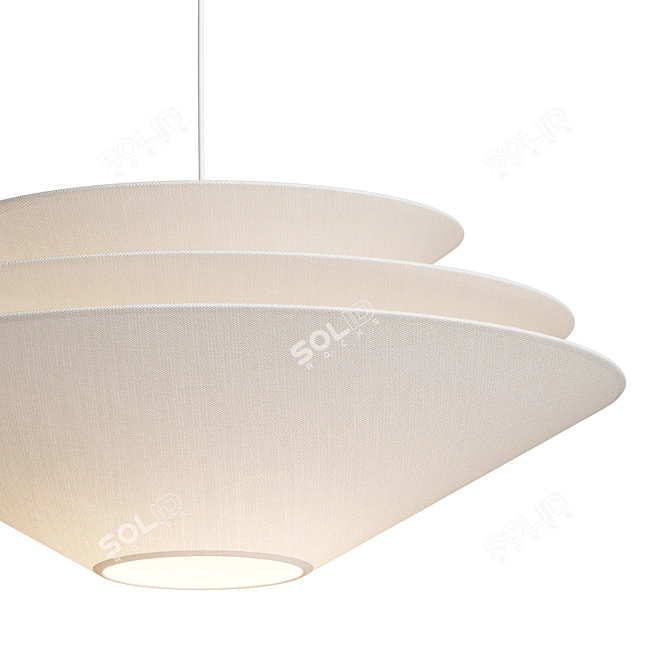 Woven Mixed Pendant Light Elm 3D model image 3