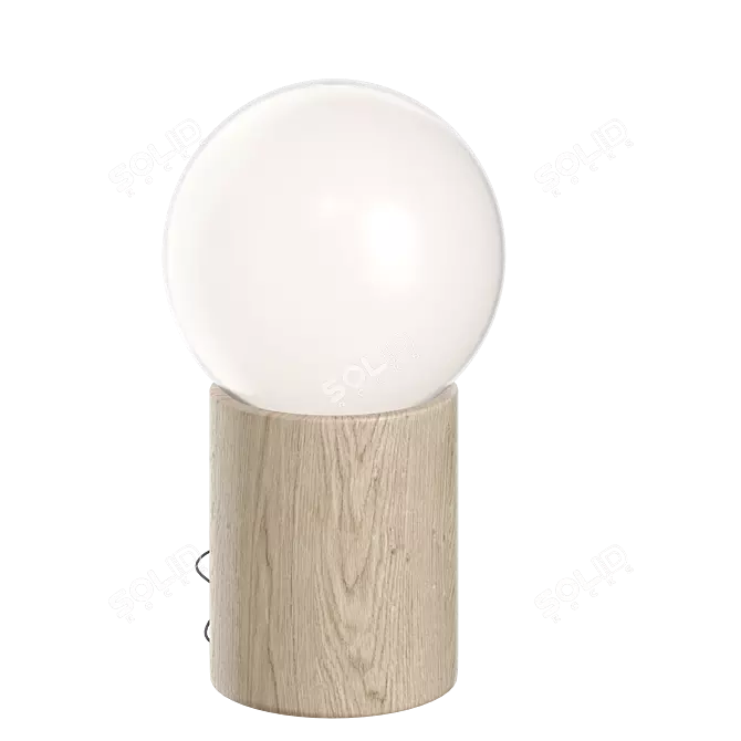 Rustic Timber Table Lamp 3D model image 4