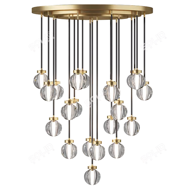 Elegant Namibia Pearl Chandelier 3D model image 3