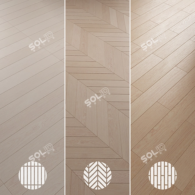 Oak Parquet Flooring Collection 3D model image 3