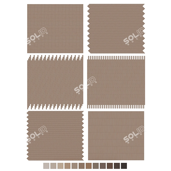 Oak Parquet Flooring Collection 3D model image 7