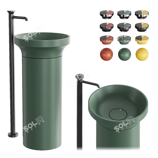 Gessi Origini Freestanding Washbasin Set 3D model image 1