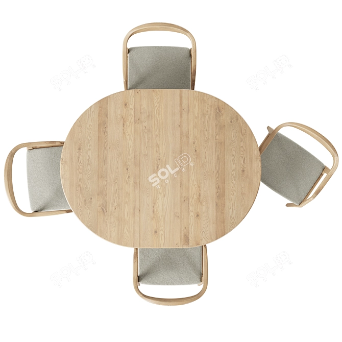 Nordic Style Dining Set 3D model image 3