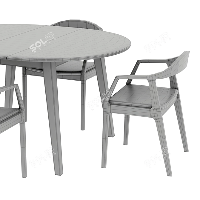 Nordic Style Dining Set 3D model image 5