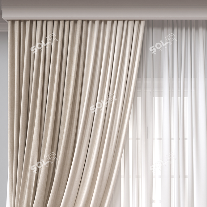  3D Render Curtain Model - 62824 Polys 3D model image 2