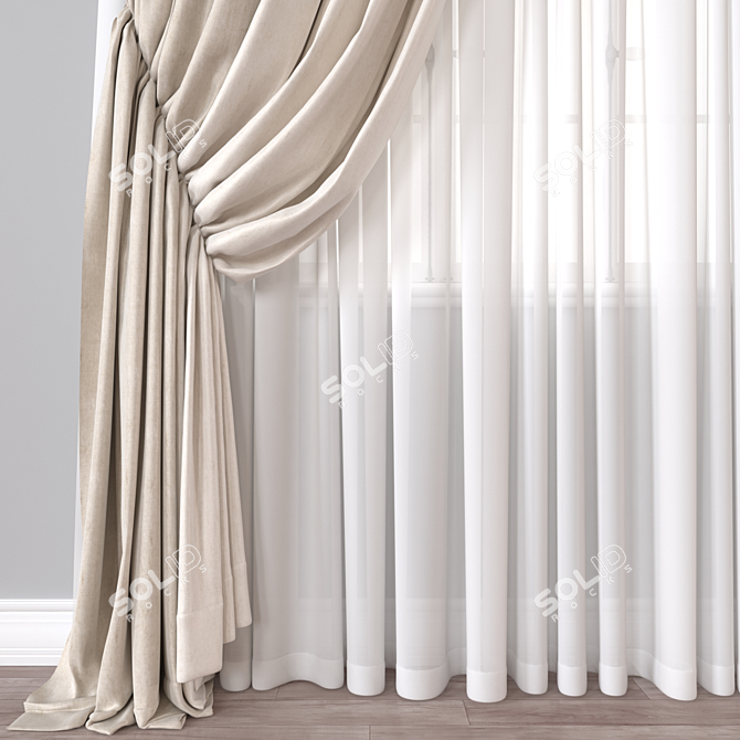  3D Render Curtain Model - 62824 Polys 3D model image 3