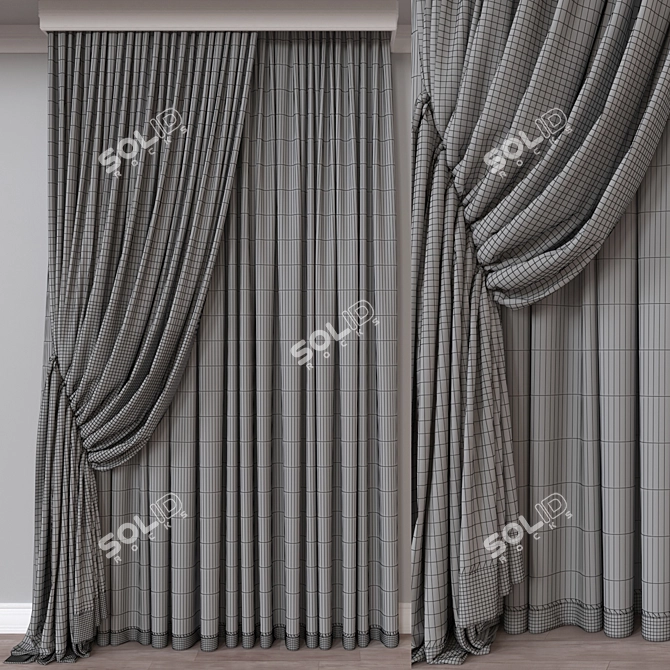  3D Render Curtain Model - 62824 Polys 3D model image 4