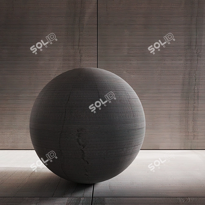 Sleek Dark Grey Ceramic Tile 3D model image 2